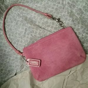 Suede Coach Wristlet